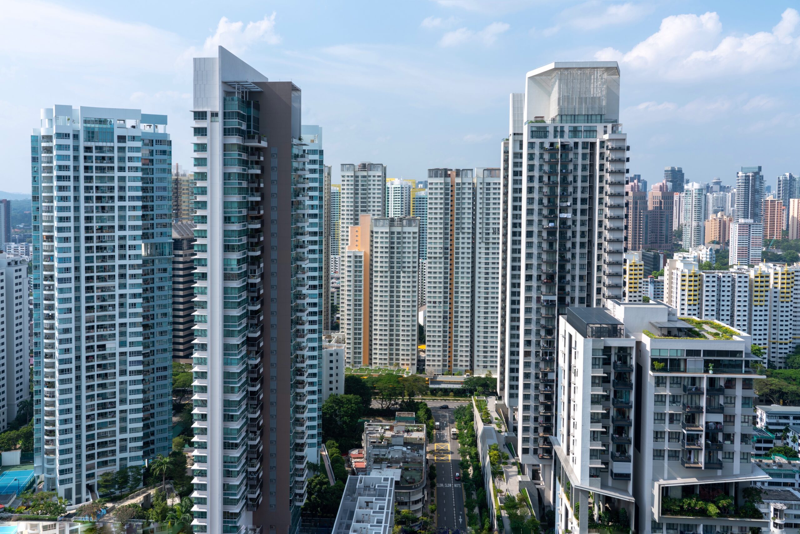 amazing aerial shot singapore cityscape with lots skyscrapers scaled